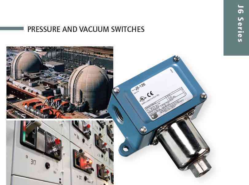 J6 Series Pressure Switches Model 258-274