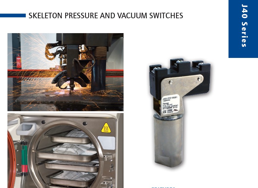 J40 series skeleton Pressure and vacuum switches  Model 218-230