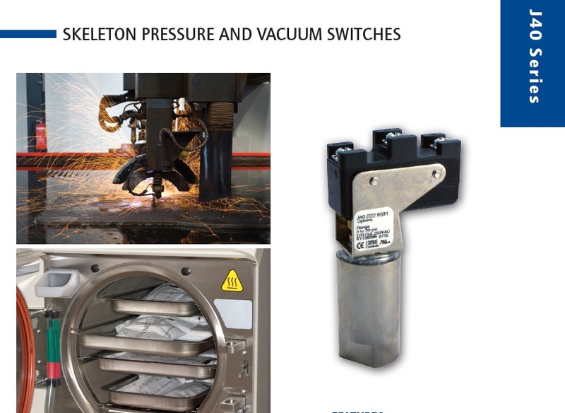 UE Controls J40 series skeleton Pressure and vacuum switches Model 256-274