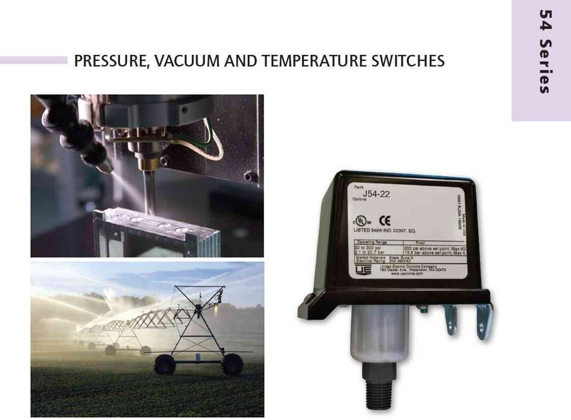 UE Controls 54 Series Pressure switches  (H54 Models 22-28)